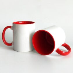 Sublimation Inner Handle Color Mug Red