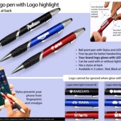 Twist Pen with Logo Highlight and Stylus
